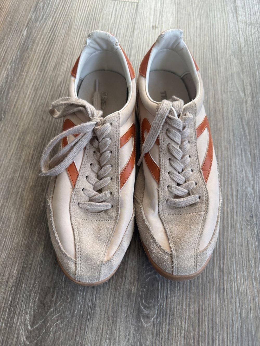 Women’s Beige Suede & Leather Sneaker with Tan Accents